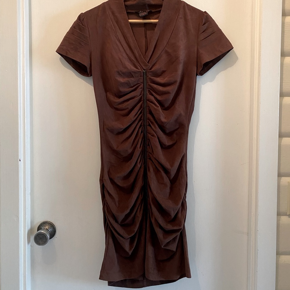 Brown Micro Suede Dress